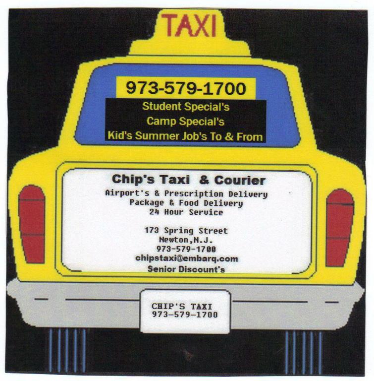 Chips Taxi & Courier Service Newton NJ 07860 9736701576